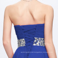 Grace Karin Strapless Off-shoulder Chiffon Blue Short Prom Dresses CL4792-2#